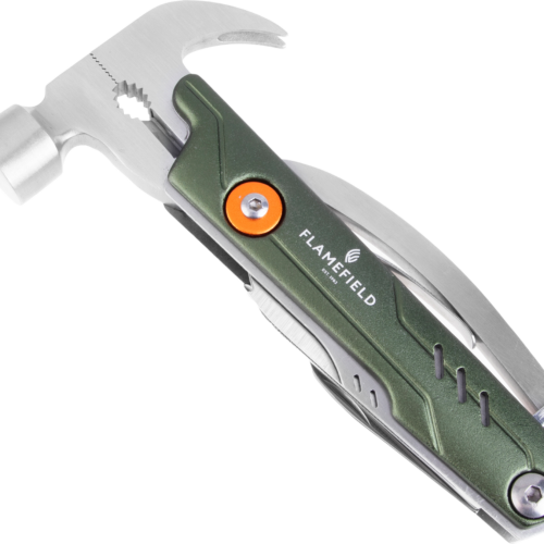 Flamefield Multifunktionshammer 11-in-1 Waldgrün - Outdoor Messer