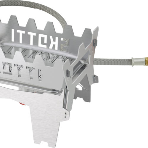 SKOTTI Faltbarer Campinkocher Booster Edelstahl 2,1 kW - Kartuschenkocher