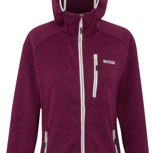 Regatta Newhill II Damen Fleecejacke mit Kapuze dunkelrot 44 - Damenjacken