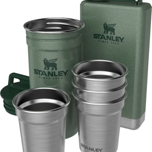 Stanley Flachmann und Shotgläser Set Pre-Party 6-teilig Hammertone Green - Trinkflaschen von Stanley 1913