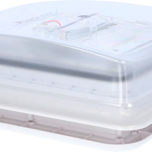 Berger Turbo Vent Dachhaube mit Ventilator und Moskitonetz 28 x 28 cm 12 V transparent - Dachhauben