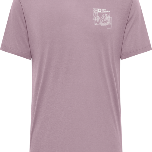 Jack Wolfskin Vonnan Graphic Herrenshirt rosa M - Herrenshirts, -hemden & -pullover