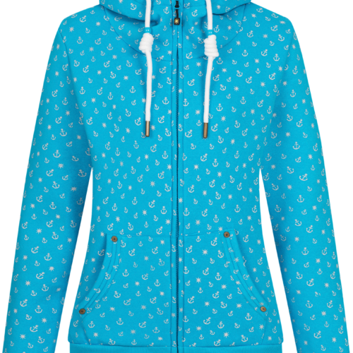 Ankerglut Ankerglutfreundschaft Damen Sweatshirtjacke hellblau 46 - Damenjacken