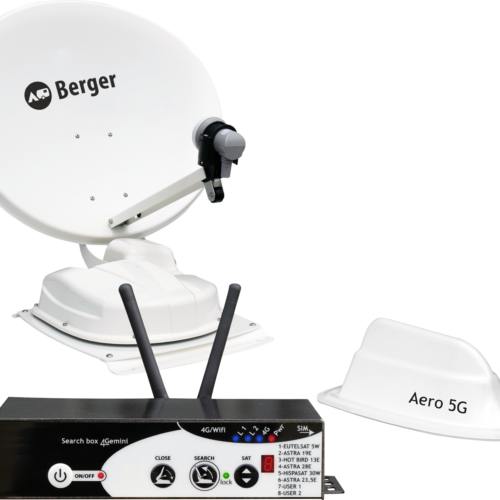 Berger vollautomatische Sat-Anlage inkl. Router & Antenne Komplettkit - Camping-Sat-Anlagen