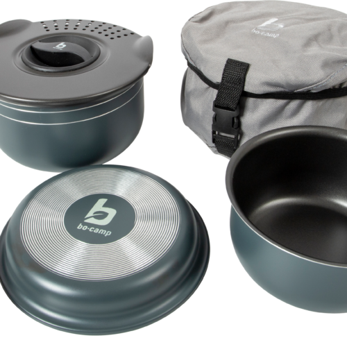Bo-Camp Trekking Topfset stapelbar Aluminium mit Antihaftbeschichtung 5-tlg. - Kochgeschirr-Sets