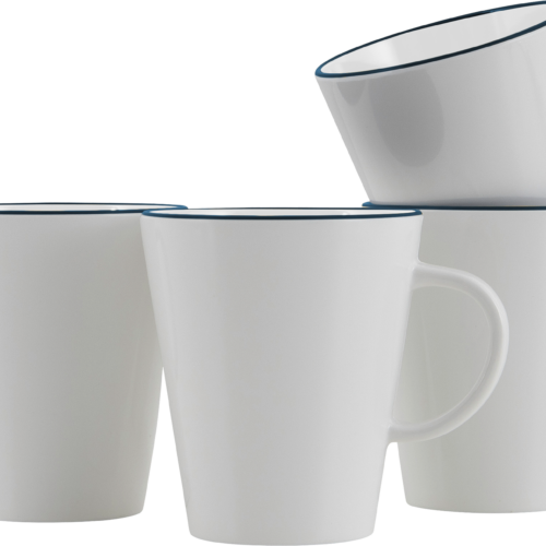 Gimex Linea Line Henkelbecher 350 ml 4 Stück blau - Becher & Tassen