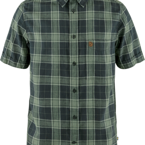 Fjällräven Övik Travel Herren Kurzarmhemd dunkelgrün L - Herrenshirts, -hemden & -pullover