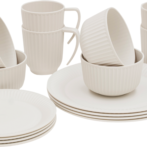 Outwell Delish Geschirr-Set für 4 Personen sandstone - Kunststoff und Melamin Geschirr-Sets