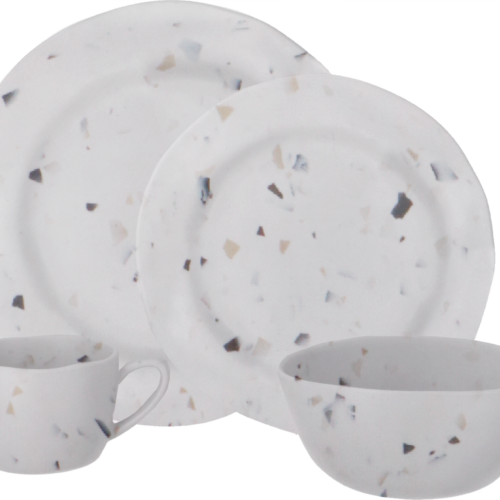 Travellife Soria Melamin Geschirr-Set 16 teilig terrazzo - Kunststoff und Melamin Geschirr-Sets