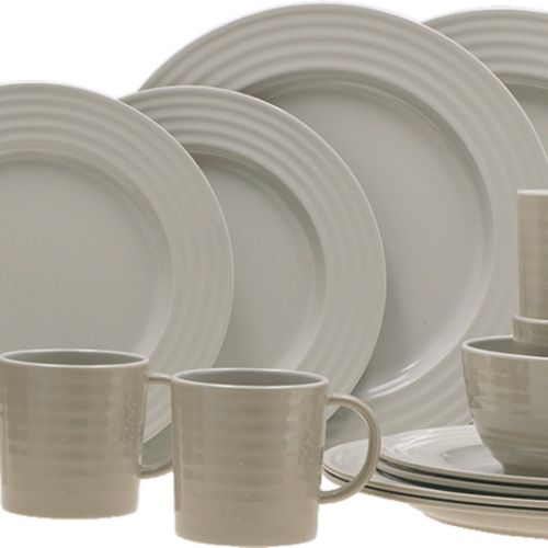 Travellife Rota Geschirrset 16 teilig  beige - Kunststoff und Melamin Geschirr-Sets