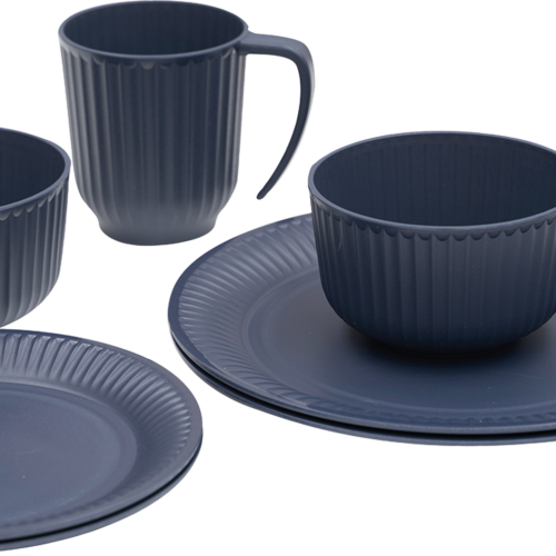 Outwell Delish Geschirr-Set für 2 Personen navy night - Kunststoff und Melamin Geschirr-Sets