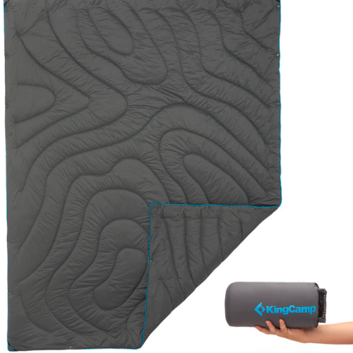 KingCamp Contour Decke mit Druckknöpfen 175 x 135 cm Slate Grey - Decken