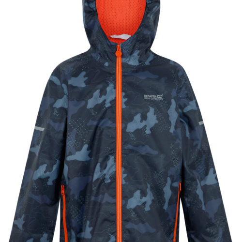 Regatta Printed Lever II Kinderregenjacke dunkelblau 128 - Kinderjacken