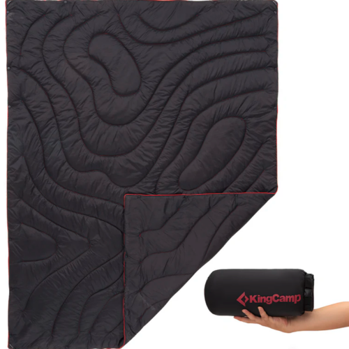 KingCamp Contour Decke mit Druckknöpfen 175 x 135 cm Black - Decken