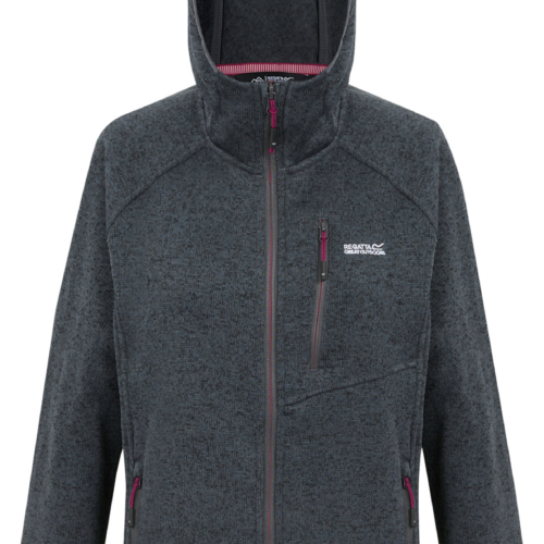 Regatta Newhill II Damen Fleecejacke mit Kapuze dunkelgrau 36 - Damenjacken