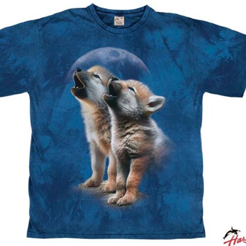 Harlequin Howling Wolf Pups Kinder T-Shirt dunkelblau 152 - Kinder T-Shirts & -hemden