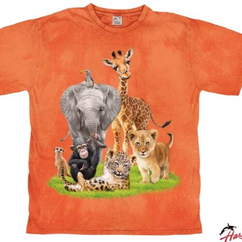 Harlequin African Babies Kinder T-Shirt orange 140 - Kinder T-Shirts & -hemden