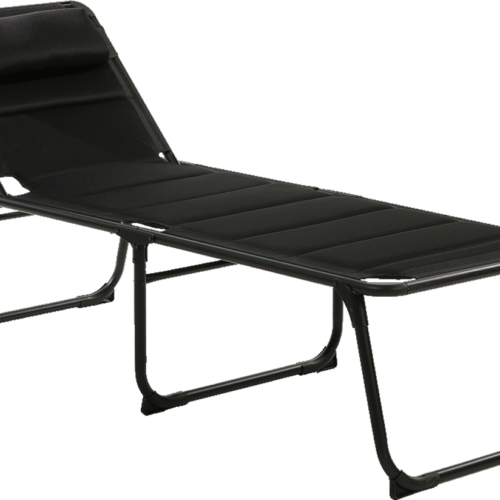 Travellife Barletta Liege Klappbar mit dem abnehmbaren Kopfkissen Black - Liegen
