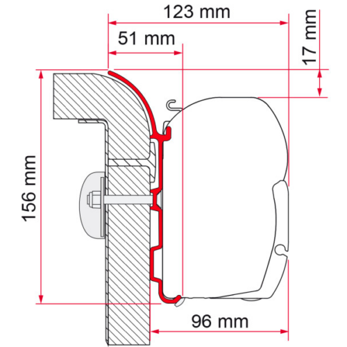 Fiamma Adapter Bürstner 400 Markisenadapter für Fiamma F45 - Markisenadapter
