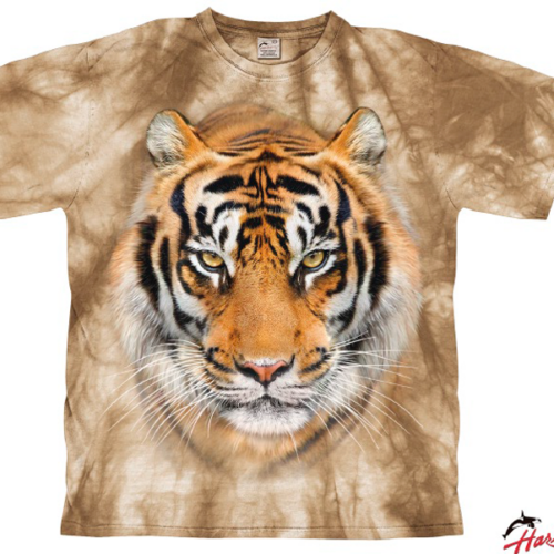 Harlequin Tiger Portrait T-Shirt beige M - Herrenshirts, -hemden & -pullover
