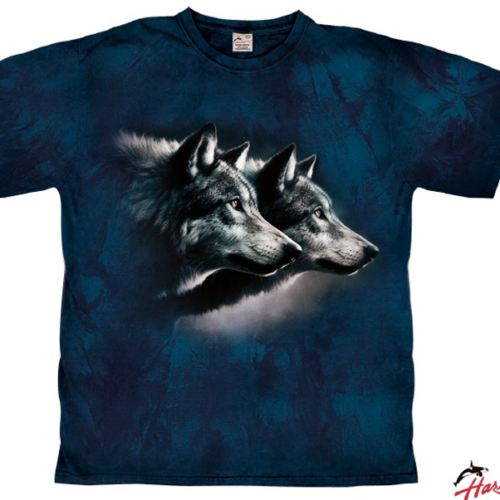 Harlequin Two Wolves T-Shirt dunkelblau L - Herrenshirts, -hemden & -pullover
