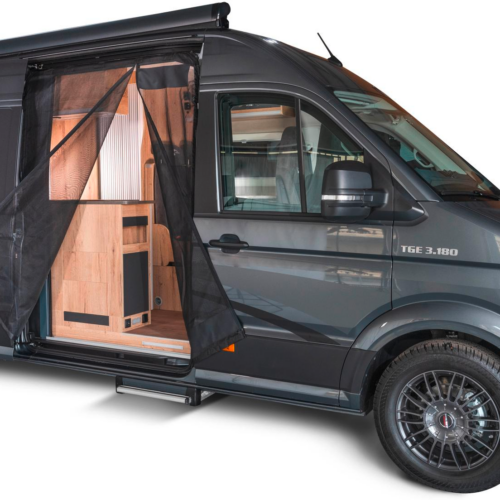 Mayr Van Schiebetürenmoskitonetz mit Reißverschluss geeignet für VW Crafter II / MAN TGE mit Maschenweite Fine-mesh für Beifahrerseite rechts - Insektenabwehr & Mückenschutz