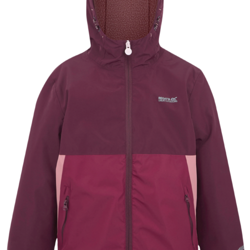 Regatta Hillain Kinder gefütterte Regenjacke rosa 140 - Kinderjacken