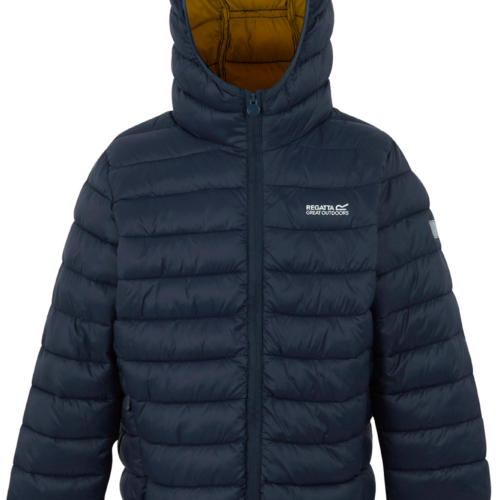 Regatta Marizion Kinder Baffle-Jacke mit Kapuze dunkelblau 116 - Kinderjacken