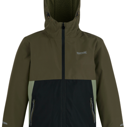 Regatta Hillain Kinder gefütterte Regenjacke olive 140 - Kinderjacken