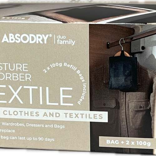 Absodry Duo Family Entfeuchter für Kleidung und Textilien mit 2 x 100 g - Luftentfeuchter & Luftreiniger