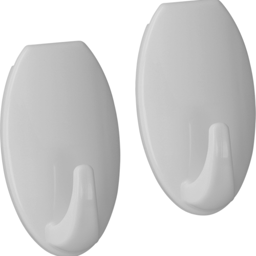 Metaltex pullCLEAN Klebehaken oval 2er Set Weiß - Halterungen und Befestigungen