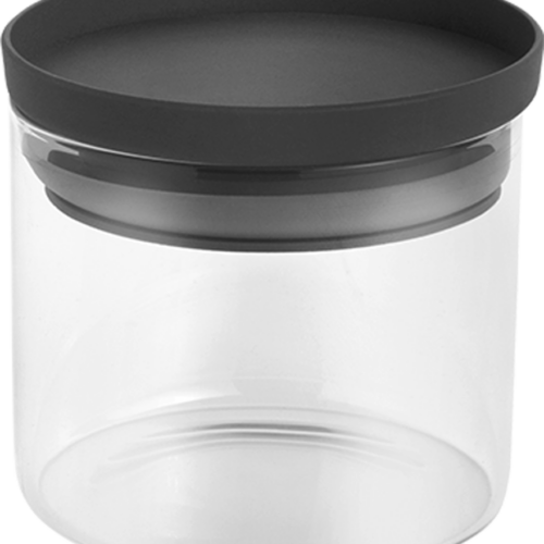 Metaltex Aroma Line Vorratsdosen rund aus Glas mit Silikondeckel 450 ml - Lebensmittelbehälter / Vorratsdosen
