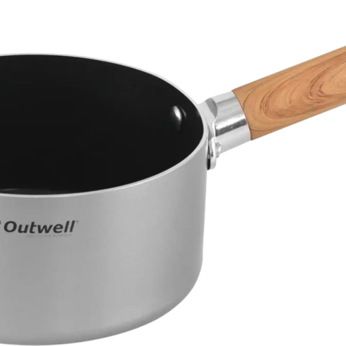 Outwell Feast Aluminiumkochtopf mit Keramikbeschichtung 1,5 Liter mit abnehmbaren beigen Griff - Camping-Töpfe