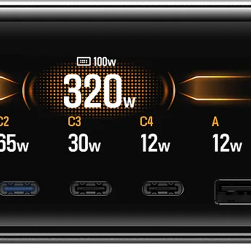 EcoFlow Rapid Pro Desktop-Ladegerät für Rapid Pro Powerbanks mit 4x USB-C / 1x USB-A / 320 W - Batterie-Ladegeräte