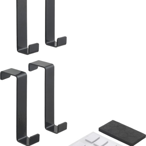 Metaltex Türhaken 4er Set schwarz - Halterungen und Befestigungen