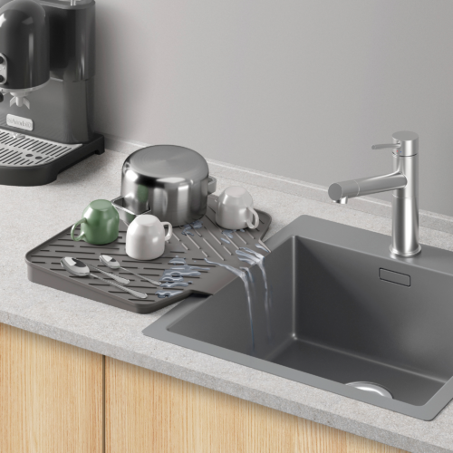 Metaltex Gravity-Duo Abtropfmatte beidseitig Verwendbar 40 x 33 cm - Spülhilfen