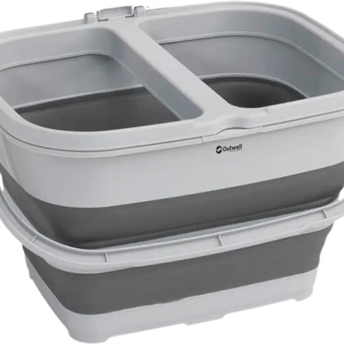 Outwell Recycleit Eimer mit 2 Fächern 45,5 x 34 x 28 cm grey mist - Abfallbehälter
