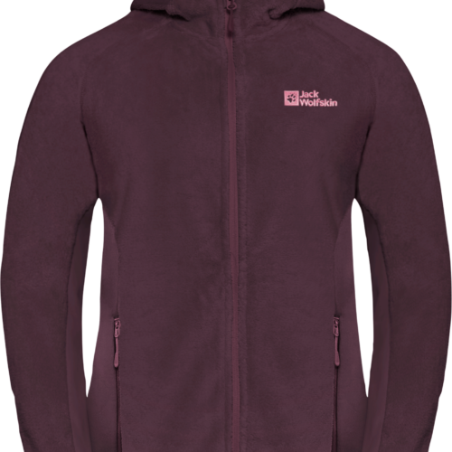 Jack Wolfskin Rotwand Hooded Damen Fleecejacke mit Kapuze dunkelrot XL - Damenjacken