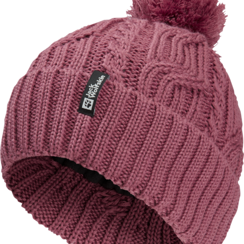 Jack Wolfskin Pompom Beanie Mütze dunkelrot - Hüte & Mützen