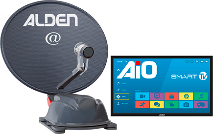 Alden Onelight@ 60 HD EVO vollautomatische Satellitenanlage Platinium inkl. LTE Antenne und A.I.O. Smart TV mit integrierter Antennensteuerung 22 Zoll - Camping-Sat-Anlagen