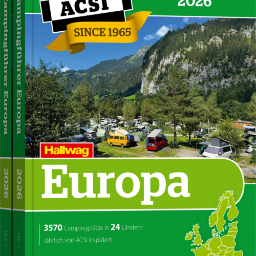 ACSI Campingführer Europa 2026 mit CampingCard Ermäßigungskarte Sprache Deutsch - Campingführer