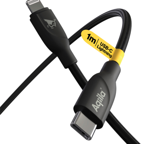 Aqiila Cablebird CS21 Lade/ Sync Kabel USB C zu Lightning 30 W 1 Meter schwarz - Sonstiges 12 / 24 V Zubehör