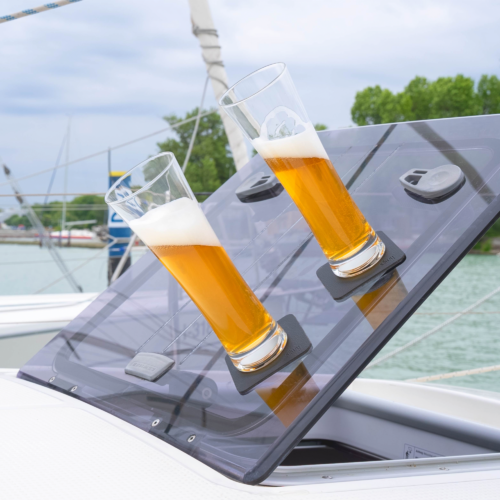Silwy Magnet-Bier-Kristallgläser mit Untersetzer 4-tlg. (330 ml) - Gläser