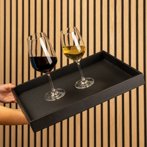 Silwy Metall Tablett Leder-Look 41,5 x 31,5 x 4 cm - Ordnungssysteme