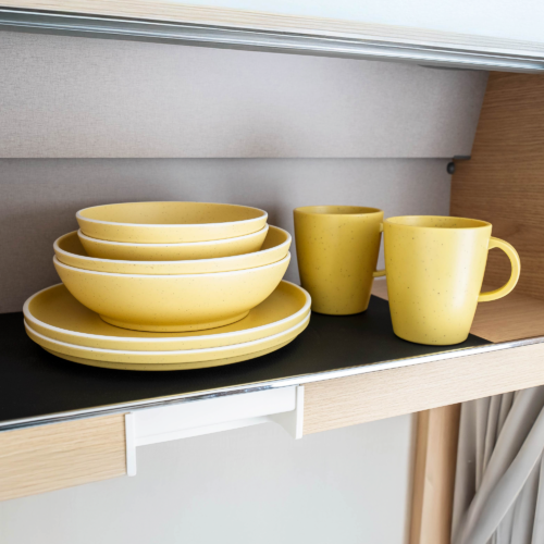 Silwy Brunner Dolomit Magnet-Geschirrset Kunststoff 11-teilig für 2 Personen gelb - Kunststoff und Melamin Geschirr-Sets