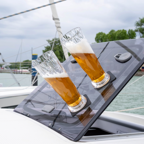 Silwy Magnet-Bier-Kunststoffgläser inkl. Metall-Nano-Gel-Pad 2 Stk. (500 ml) - Gläser