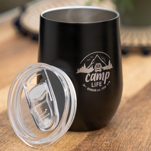 Camplife Edelstahl Thermo-Trinkbecher mit Deckel 360 ml schwarz - Isolierbecher