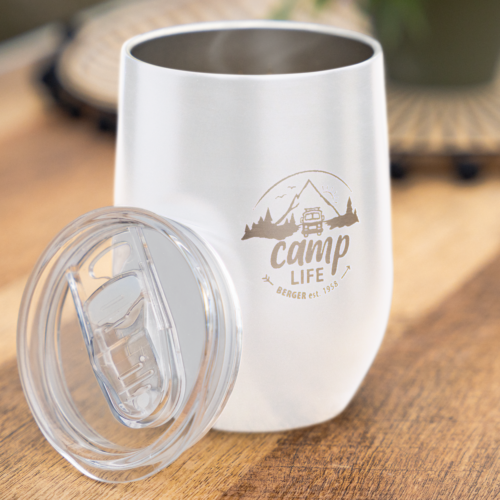Camplife Edelstahl Thermo-Trinkbecher mit Deckel 360 ml weiß - Isolierbecher