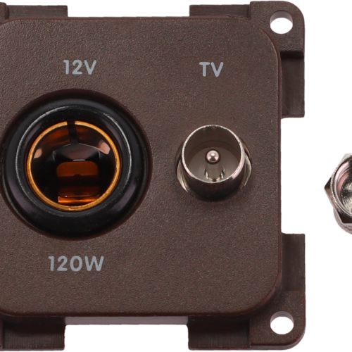 Inprojal System 10.000 Kombi Steckdose 12V mit TV brown male rest - 12 / 24 V Einbausteckdosen