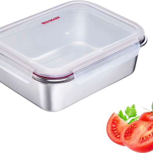 Westmark Lunch Box und Frischhaltedose Edelstahl 2,25 Liter - Lebensmittelbehälter / Vorratsdosen